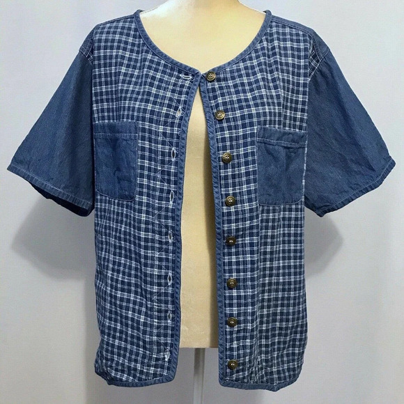 Vintage Cherokee Button Down Jean Shirt 18W - Picture 7 of 9